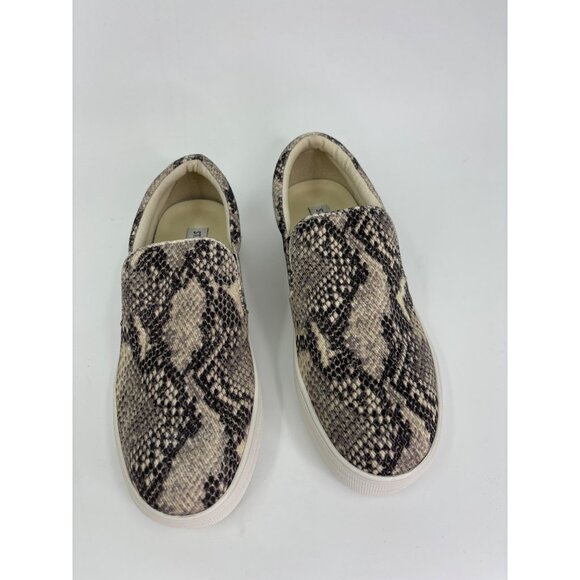 Steve Madden Gills Natural Textile Snake Slip-On Sneakers 9.5 M Taupe Gray - Picture 2 of 9